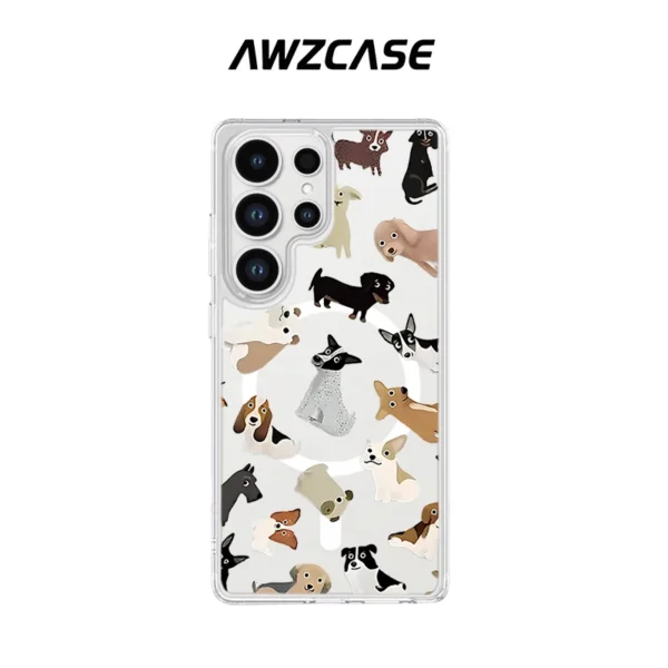 kf-S43e5b4cf2c8a4592b4911c711b7d906fo Full Screen Various Dog Magnetic Phone Case For Samsung Galaxy S25 S24Ultra S23Plus S22+ S21 S20FE MagSafe Soft Back Cover