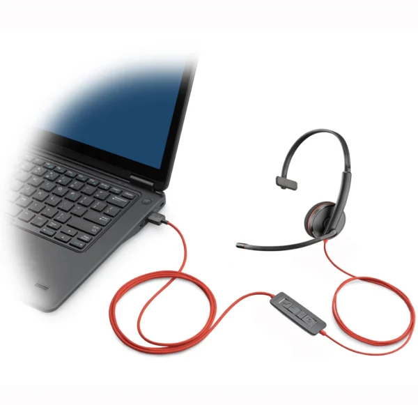 POLY Plantronics Blackwire C3210 USB-A Headset, On-Ear Mono Headset, Wired PN: 209744-101 C3200 Series