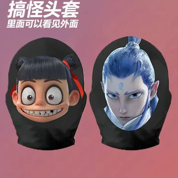 Nezha Ao Bing Cute cartoon funny mask head cover prank cos mask personality funny emoticon package holiday gift kids toys