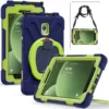 360 Rotating Kids Case Universal For Samsung Galaxy Tab Active 5 3 SM-X300 X306B SM-T570 575 8" Armor Stand Cover Shoulder Strap