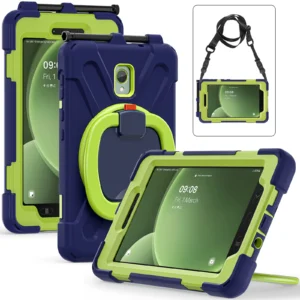360 Rotating Kids Case Universal For Samsung Galaxy Tab Active 5 3 SM-X300 X306B SM-T570 575 8" Armor Stand Cover Shoulder Strap