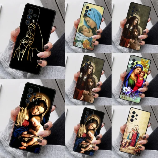 Religious Mary and Jesus Phone Case For Samsung Galaxy S23 S21 S20 FE S24 S22 Ultra Note20 S10 S9 S8 Plus A40 A52 A12 A13 A53