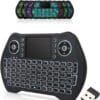 MXQ Backlit Mini Wireless Keyboard Touchpad Mouse Combo Remote Control, Rechargeable Li-ion Polymer Battery, 300mAh, USB Charging, 2.4G/3G/4G/5G, with Multimedia Keys, for Android TV Box, HTPC, PS3, Smart TV, PC, X-Box, Linux, Windows, MacOS