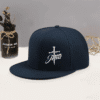 Unisex Hip-Hop Baseball Cap with "Team Jesus Cross" Print - Lightweight, Adjustable, Flat Brim, Black with White Design, Perfect for Streetwear & Outdoor Sports, Outdoor Sports Cap | Streetwear Cap | Lightweight Cap