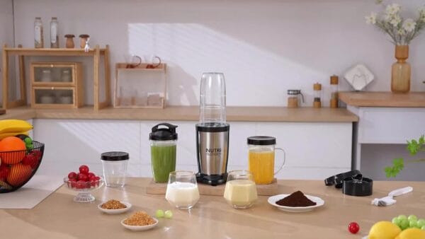 Juice Cup 12pcs Set, 350 Watts, Includes 1 Base, 2 Cutter Heads, 4 Cups of Different Sizes, 2 Cups Rings, 1 Tumbler Lid And Two Regular Cup Lids; Bpa-Free, Press Technology Operation, Suitable for Grinding, Mixing, Juice, Milkshake Making And Ice