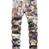 [Popular Choice] 1pc Men's Vintage Renaissance Angel Print Skinny Jeans, Mid Waist Denim with Zipper Fly, Casual Weekend Wear, Washed Detail, Regular Length, Oil Painting, European Art, Fashion Style, Leisure Outing Occasion, Cultivate The Body Version, Spring/Autumn, Fashion Style, Leisure Outing Occasion, Cultivate The Body Version, Spring/Autumn