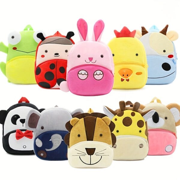 product-Fancyalgo-VirtualModelMatting-10607645affe3437bb41b2830208fc2b 1pc Toddler Cute Backpack, Plush Cartoon Animal Mini Backpacks Travel Bag For Little Girls Boys, Lightweight Foldable Backpack, Ideal choice for Gifts