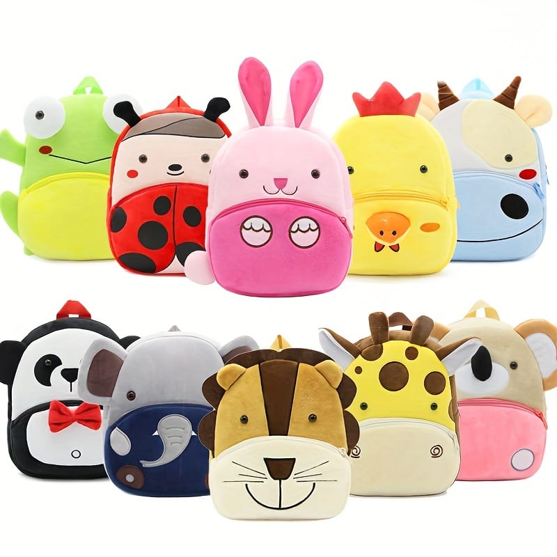 1pc Toddler Cute Backpack, Plush Cartoon Animal Mini Backpacks Travel Bag For Little Girls Boys, Lightweight Foldable Backpack, Ideal choice for Gifts
