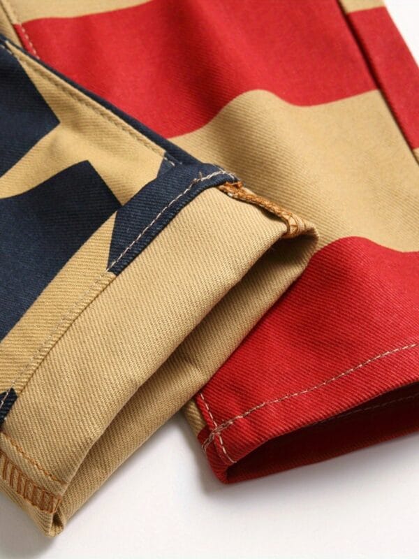 Men's American Flag Jeans - Patriotic Star & Stripe design, Non-Stretch denim Pants for Fourth of July, Independence Day Outfits - Machine Washable Casual Streetwear (Adult Men), Casual Attire, Bold Print, Quality Stitching, Mens Fashion