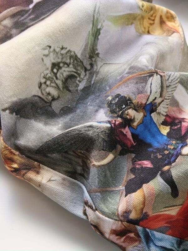 [Popular Choice] 1pc Men's Vintage Renaissance Angel Print Skinny Jeans, Mid Waist Denim with Zipper Fly, Casual Weekend Wear, Washed Detail, Regular Length, Oil Painting, European Art, Fashion Style, Leisure Outing Occasion, Cultivate The Body Version, Spring/Autumn, Fashion Style, Leisure Outing Occasion, Cultivate The Body Version, Spring/Autumn