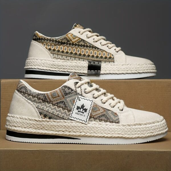 Men'S Breathable Casual Sneakers - Lightweight Summer Shoes with Lace-Up Closure, Non-Slip Rubber Sole - Beige/Black/Teal Colorway for Everyday, Office, Formal Events - All-Season Comfortable Walking Shoes, Office Footwear, Stylish Streetwear, Fabric Interior Lining, Durable Traction Footwear, Urban Fashion, Trendy Design, Comfortable Fit, Urban Commuters