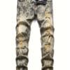 product-Fancyalgo-VirtualModelMatting-34d3fa613384bf95123c2f312a9dc9e7 Men's Casual Star Pattern Ripped Jeans, Chic Street Style Stretch Denim Pants
