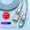 Quick charging data cable type-c micro 2m/1m/0.3m with lightweight dual elbow rotating flash charging suitable for Huawei Honor vivo, Xiaomi Redmi OPPO, OnePlus Samsung Sony Automotive General Android phone charging cable