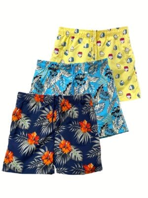 product-Fancyalgo-VirtualModelMatting-388ff60bc39ba2a004cfe7a5ec09edff Men'S Print Beach Shorts with Double Layers, Inner Mesh, And Pockets for Casual Wear And Swimming.