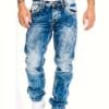 product-Fancyalgo-VirtualModelMatting-3e3996a6d5b0cddbe405404ded35f7b8 Men's Slim-Fit Straight-Leg Jeans - Classic Blue Denim Pants, All-Season Everyday & Formal Wear, Easy-Care Hand Washable Jeans for Men, Casual Streetwear