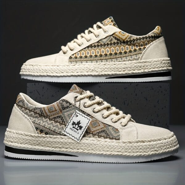 Men'S Breathable Casual Sneakers - Lightweight Summer Shoes with Lace-Up Closure, Non-Slip Rubber Sole - Beige/Black/Teal Colorway for Everyday, Office, Formal Events - All-Season Comfortable Walking Shoes, Office Footwear, Stylish Streetwear, Fabric Interior Lining, Durable Traction Footwear, Urban Fashion, Trendy Design, Comfortable Fit, Urban Commuters