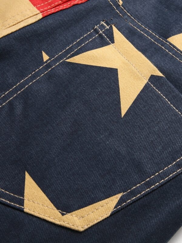 Men's American Flag Jeans - Patriotic Star & Stripe design, Non-Stretch denim Pants for Fourth of July, Independence Day Outfits - Machine Washable Casual Streetwear (Adult Men), Casual Attire, Bold Print, Quality Stitching, Mens Fashion