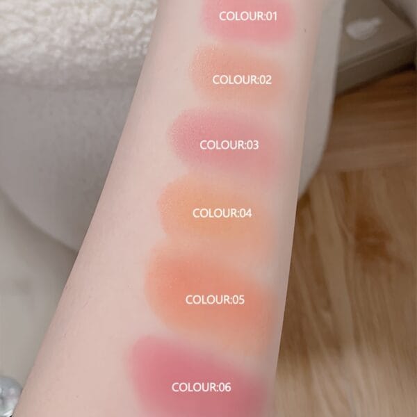6-Shade Matte Blush Powder - Waterproof, Brightens All Skin Tones, Flawless Finish for a Radiant Look