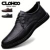 CLOHOO Men's Comfortable Casual Dress Shoes With Rubber Sole For Business Office, Spring Summer And Autumn
