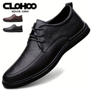 CLOHOO Men's Comfortable Casual Dress Shoes With Rubber Sole For Business Office, Spring Summer And Autumn
