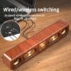 Portable Wireless Speaker with Enhanced Bass - Wireless, Dual Speakers, Rechargeable Battery, Ideal for Parties & Gifts, Wood Grain Design