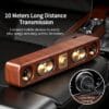 Portable Wireless Speaker with Enhanced Bass - Wireless, Dual Speakers, Rechargeable Battery, Ideal for Parties & Gifts, Wood Grain Design