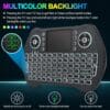 MXQ Backlit Mini Wireless Keyboard Touchpad Mouse Combo Remote Control, Rechargeable Li-ion Polymer Battery, 300mAh, USB Charging, 2.4G/3G/4G/5G, with Multimedia Keys, for Android TV Box, HTPC, PS3, Smart TV, PC, X-Box, Linux, Windows, MacOS
