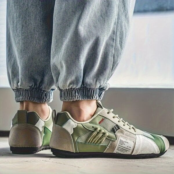 KOONEXY Men'S Stylish Low-Top Sneakers - Vibrant Teal, Yellow & Orange Color Block Design, Breathable Fabric & Faux Upper, Durable PVC Sole, Lace-Up Casual Shoes for All-Season Comfort, Casual Footwear | Colorblock Sneakers | Comfortable Fit