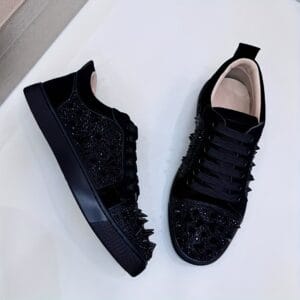 Men'S Fashionable Red-Bottomed Casual Shoes with Rivet Details - Lace-Up, Round Toe, Low-Top Design, Synthetic Cover, TPU Sole for All-Day Comfort - Perfect for Casual Attire and Parties