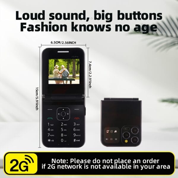 New 2G Foldable Phone Dual SIM Dual Standby, Call, SMS, Music