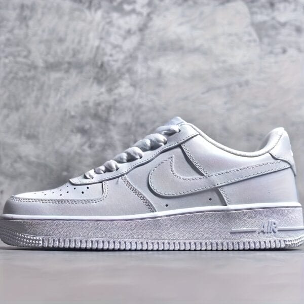 NIKE Air Force 1 Low-Top Casual Sneakers - Pure White, Breathable Mesh Lining, Durable Rubber Sole, Lace-Up Design for All-Season Comfort, Everyday Footwear | Classic Lowtops | Comfortable Fit