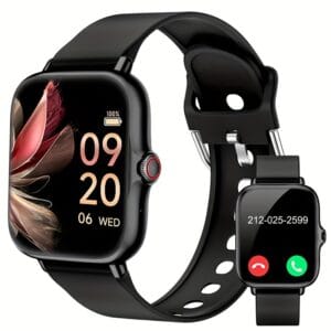 Smartwatch for Men & Women - Wireless 5.0, Multiple Sports Modes, Compatible with iPhone & Android, USB Rechargeable, Battery, Stylish Black Design with Colorful Display, Perfect Gift for Any Occasion, Fitness Tracking Watch, Everyday Wearable, Modern Wearable, Durable Strap