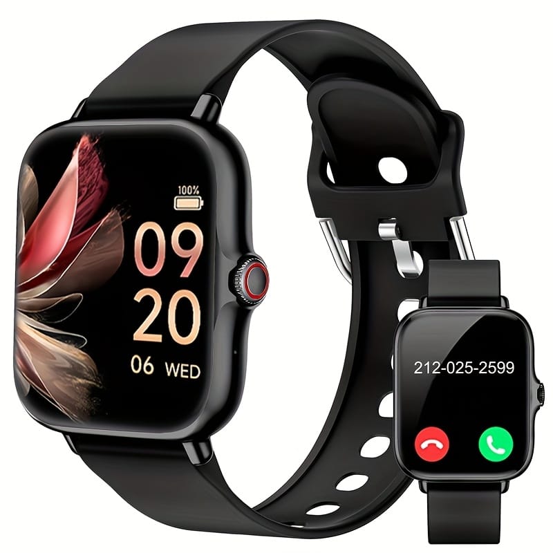 Smartwatch for Men & Women - Wireless 5.0, Multiple Sports Modes, Compatible with iPhone & Android, USB Rechargeable, Battery, Stylish Black Design with Colorful Display, Perfect Gift for Any Occasion, Fitness Tracking Watch, Everyday Wearable, Modern Wearable, Durable Strap