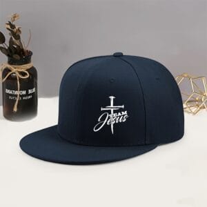 Unisex Hip-Hop Baseball Cap with "Team Jesus Cross" Print - Lightweight, Adjustable, Flat Brim, Black with White Design, Perfect for Streetwear & Outdoor Sports, Outdoor Sports Cap | Streetwear Cap | Lightweight Cap