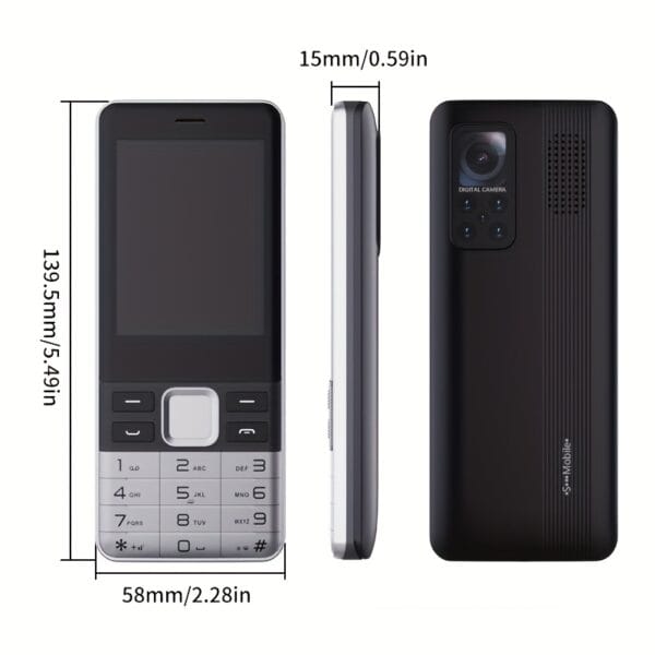 product-fancy-07098b77-2fa3-4304-ab82-09d3d3ce09bc Cutey S5630pro Senior Phone, 2.8 Inch 2G Classic Cell Phone with FM, MP3, MP4, GPRS Flashlight, 64Mb+64Mb, 3000mAh, 4 SIM, 80000 Pixels, Long Term Standby Button, Blac