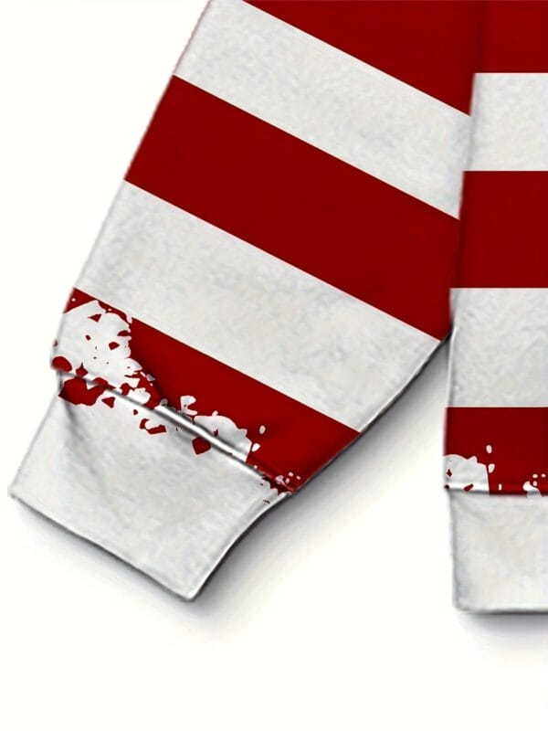 [Everyday Pullover] Men's Patriotic 3D American Flag Print Hoodie - Casual Polyester Pullover with Kangaroo Pocket, Machine Washable, Comfort Fit