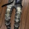 Men'S Skinny Faux Denim - Stretch Slim Fit Streetwear Pants, All-Season Skinny Leg Faux Denim for Urban Fashion, Casual & Formal Outfits - Non-See-Through Fabric, Street Style, Distressed Details, Quality Stitching, Stylish Trousers, Young Adults, Formal Attire, Modern Streetwear, Durable Stitching, Versatile Trousers, Young Men