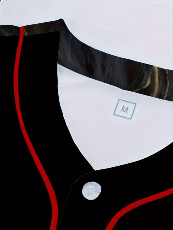 Men's Lion & Letter Print Baseball Jersey Shirt for Party/match/outdoor