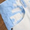product-fancy-0ada61d8-394f-4c83-9895-2addab9cdcf3 Men'S Sky Blue & White Tie-Dye Mid-Rise Denim Shorts - Casual 3D Print Knee-Length with Pockets, Comfortable for Outdoor Activities, Outdoor Shorts | Stylish Midrise | Comfortable Fit