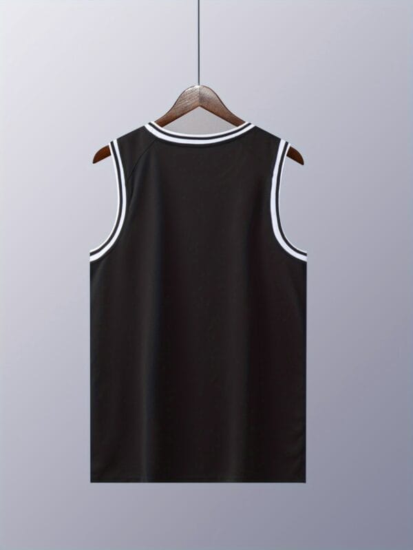 product-fancy-0cf512e4-da0d-4838-8d34-e9251d85f4fa 4pcs Men'S Breathable Polyester Tank Tops with Geometric Design - Red, Blue, White, Black, Casual Sportswear for Spring/Summer/Fall, Regular Fit, Crew Neck, Slight Stretch Fabri