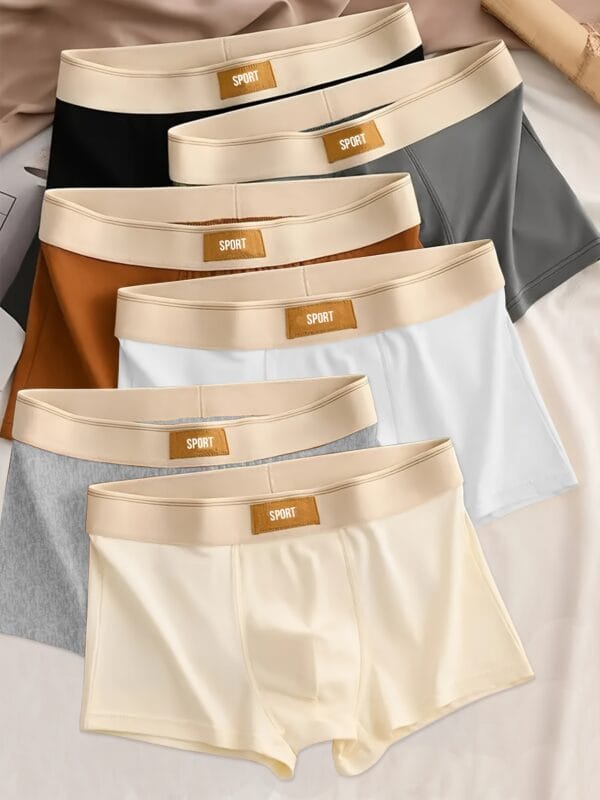A Set of 5 Men'S Underwear, Casual Boxer Shorts That Are Breathable And Comfortable, Featuring Stretchy Fabric Ideal for Sports. This 5pcs Set of Soft, Breathable Boxer Shorts Is Perfect for a Relaxed Style.