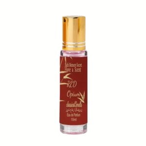 of Red Amber Patchouli Vanilla Perfume Oil with a 15% Concentration for Women, Featuring a Floral Scent, Alcohol-Free Formula, And Long-Lasting Fragrance.