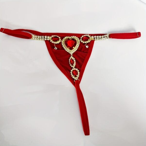 product-fancy-1005a23f-17a0-4a61-826a-c14bbf77a0ac 2025 New Red Heart Rhinestone Fringe Stretchy Panties Adjustable Bikini Body Chain for Women