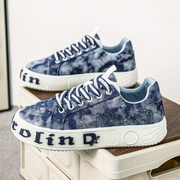 BJ888 Men'S Streetwear Skate Shoes - Low-Top Canvas Sneakers with Breathable Fabric Lining & Durable PVC Sole, Green Camo Design for Casual, Outdoor, Daily Wear, Skateboarding Shoes, Outdoor Footwear, Sporty Look, Fabric Lined Interior