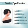 Short Crochet Wigs Synthetic Clips in Hair Toupee Extensions Afro Synthetic Braided Half Wig Dreadlock Hairpieces for Men Women Boy Male Father'S Day