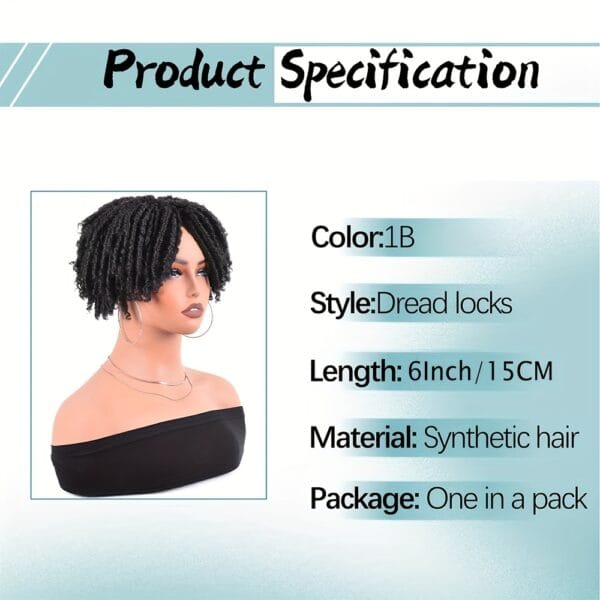 Short Crochet Wigs Synthetic Clips in Hair Toupee Extensions Afro Synthetic Braided Half Wig Dreadlock Hairpieces for Men Women Boy Male Father'S Day
