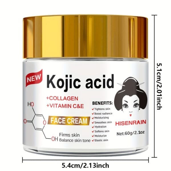 SUYARUN Kojic Acid+Vc Brightening Cream Rich in Retinol+Collagen+Plant Lipids to Lighten & Firm The Face, Evenly Lightens The Complexion, Controls Oil And Water Retention, Suitable for Both Men And Women. Reduce The Look of (Or Appearance Of) Dark Spots, Discoloration.