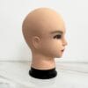Professional Bald Mannequin Head for Cosmetology Training & Wig Making - Realistic Female Doll Head with Removable Black Cap, Adjustable T-Pins, Sturdy Base - Ideal for Hairstyling Practice, Display & Wigs Crafting, Beauty School, Durable Construction, Lifelike Texture, Wig Makers, Beauty Students