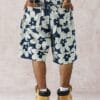 product-fancy-13ba6d8a-a1e1-4331-a5e9-6c54f99a8a82 Men'S Stylish Versatile Summer Non-Stretch Wide-Leg Faux Denim Shorts with Fashionable Front And Back Prints.