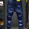 product-fancy-15845cbc-ffd0-488f-845b-b17dec410b04 Men'S Distressed Faux Denim Faux Denim - Trendy Ripped Design, Comfortable Regular Fit, All-Season Casual Wear, Classic Blue Washed Style with Functional Pockets, Versatile for Everyday Fashion, Casual Faux Denim Wear | Trendy Ripped Faux Denim | Authentic Look